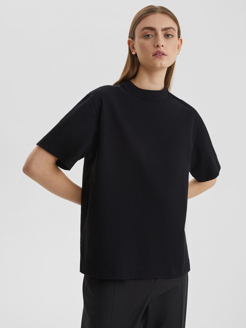 Футболка оверсайз из плотного хлопка, чёрный