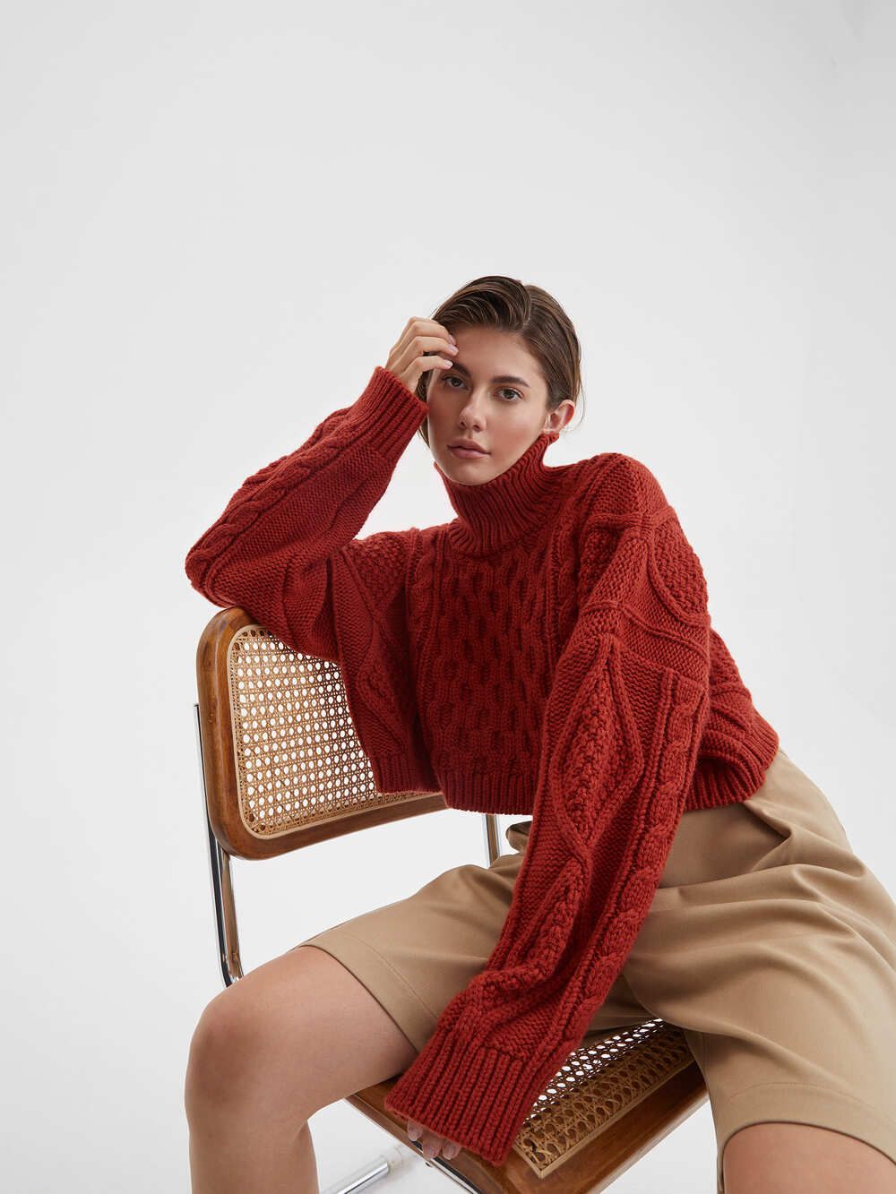 Шорты - бермуды, бежевый