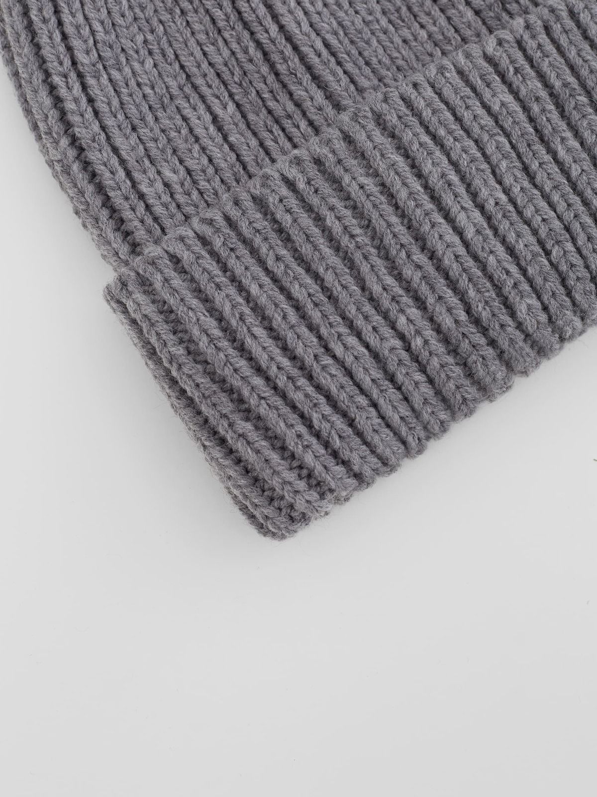 Шапка-бини крупной вязки, серый