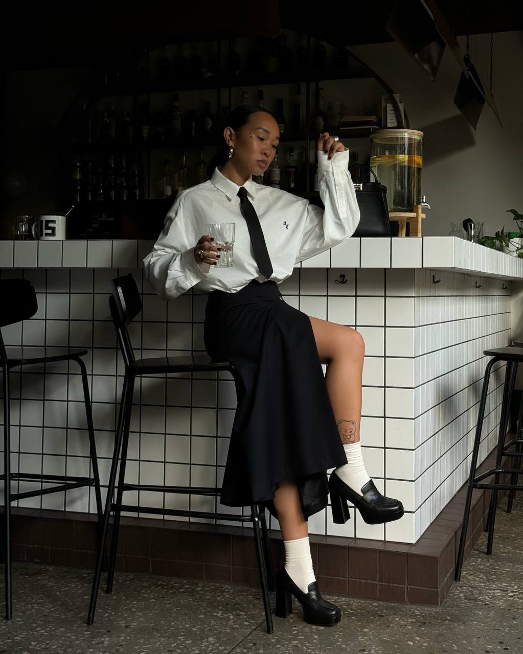 Юбка миди с запахом 0133, темно-синий