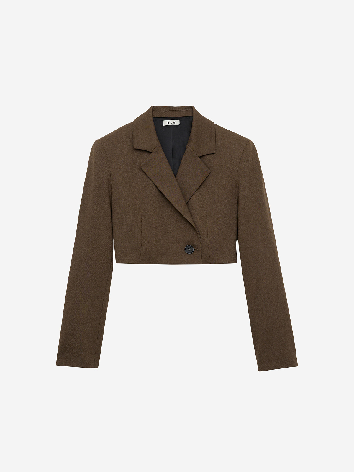 Кроп-жакет укороченный, кофейный