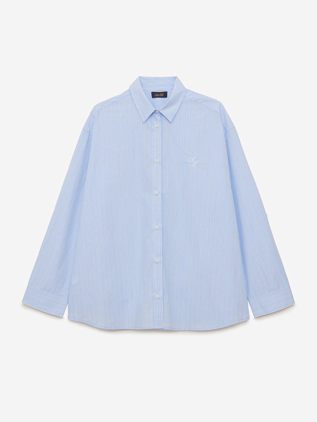 Рубашка свободного кроя в полоску 0103, светло-голубой