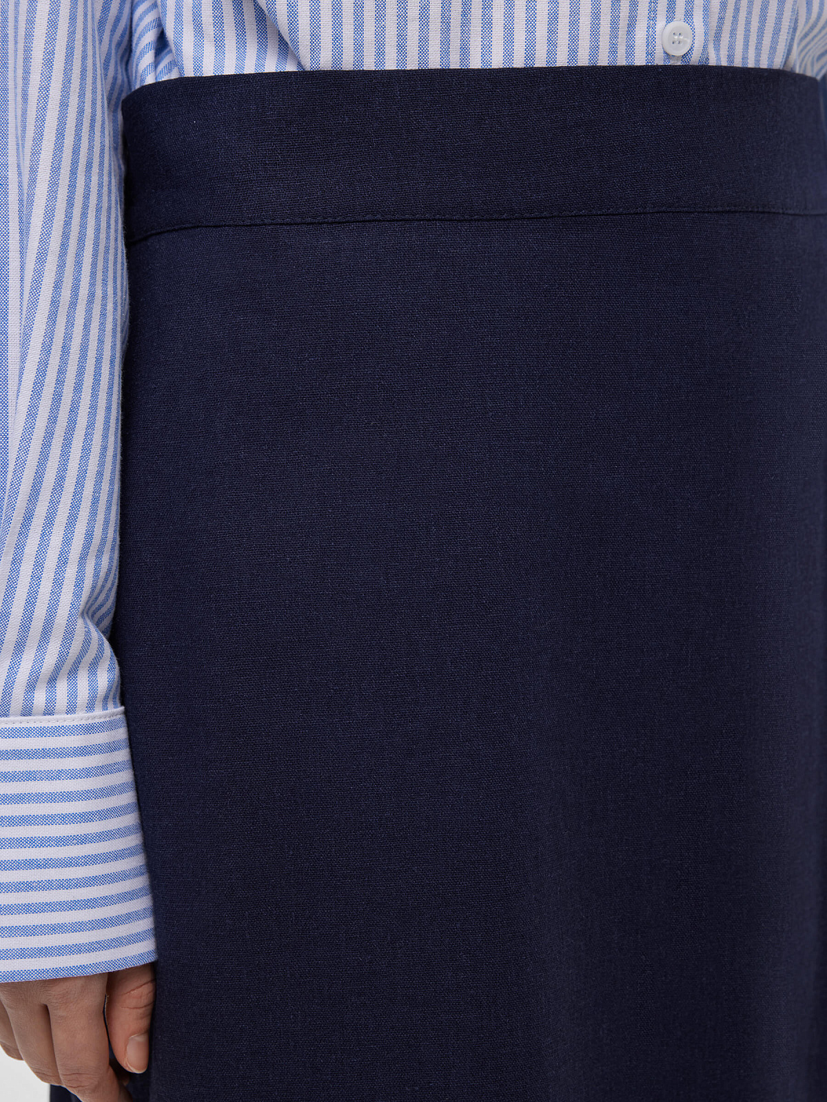 Юбка макси из льна 0189, синий