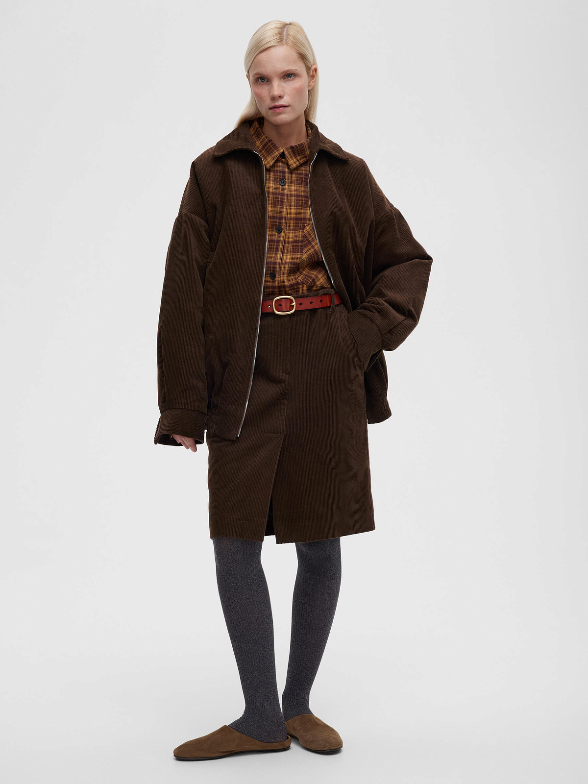 Куртка из вельвета 0161, коричневый