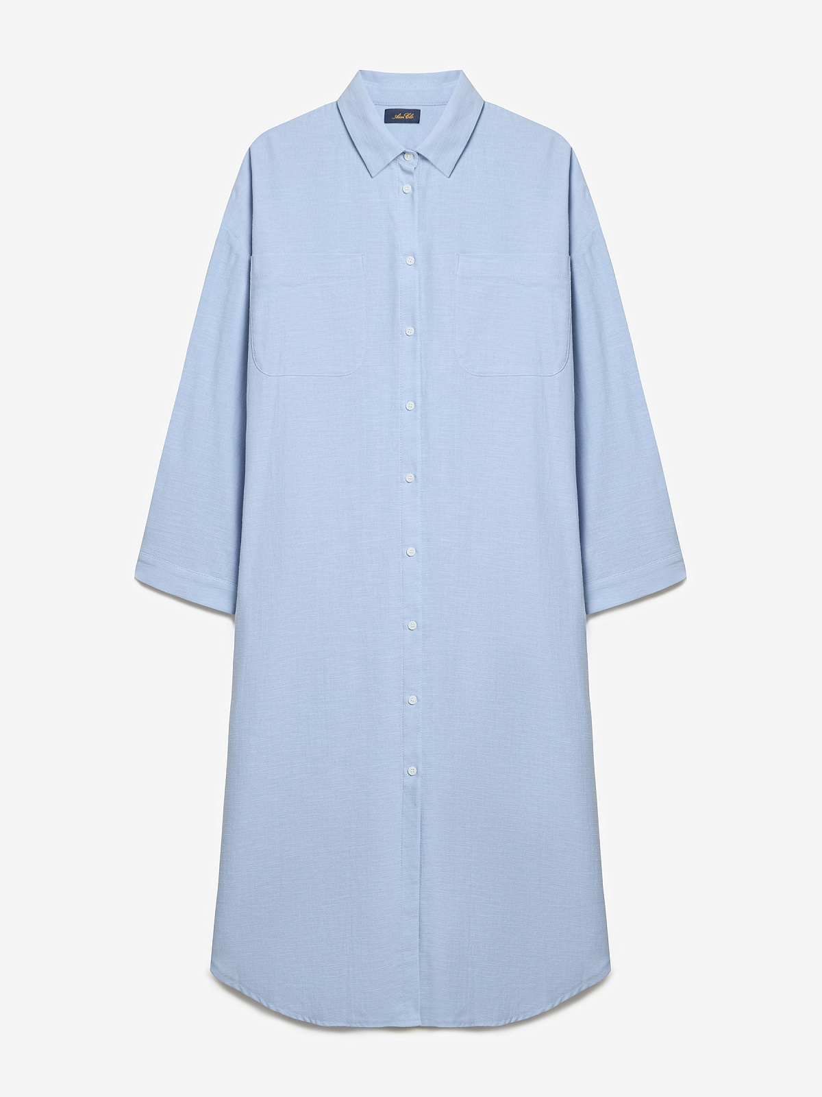 Платье-рубашка свободного кроя 0194, голубой