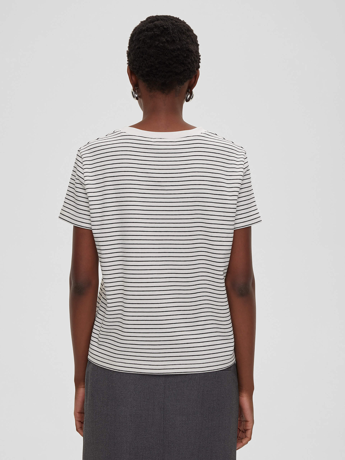 Футболка  в полоску 0120, белый