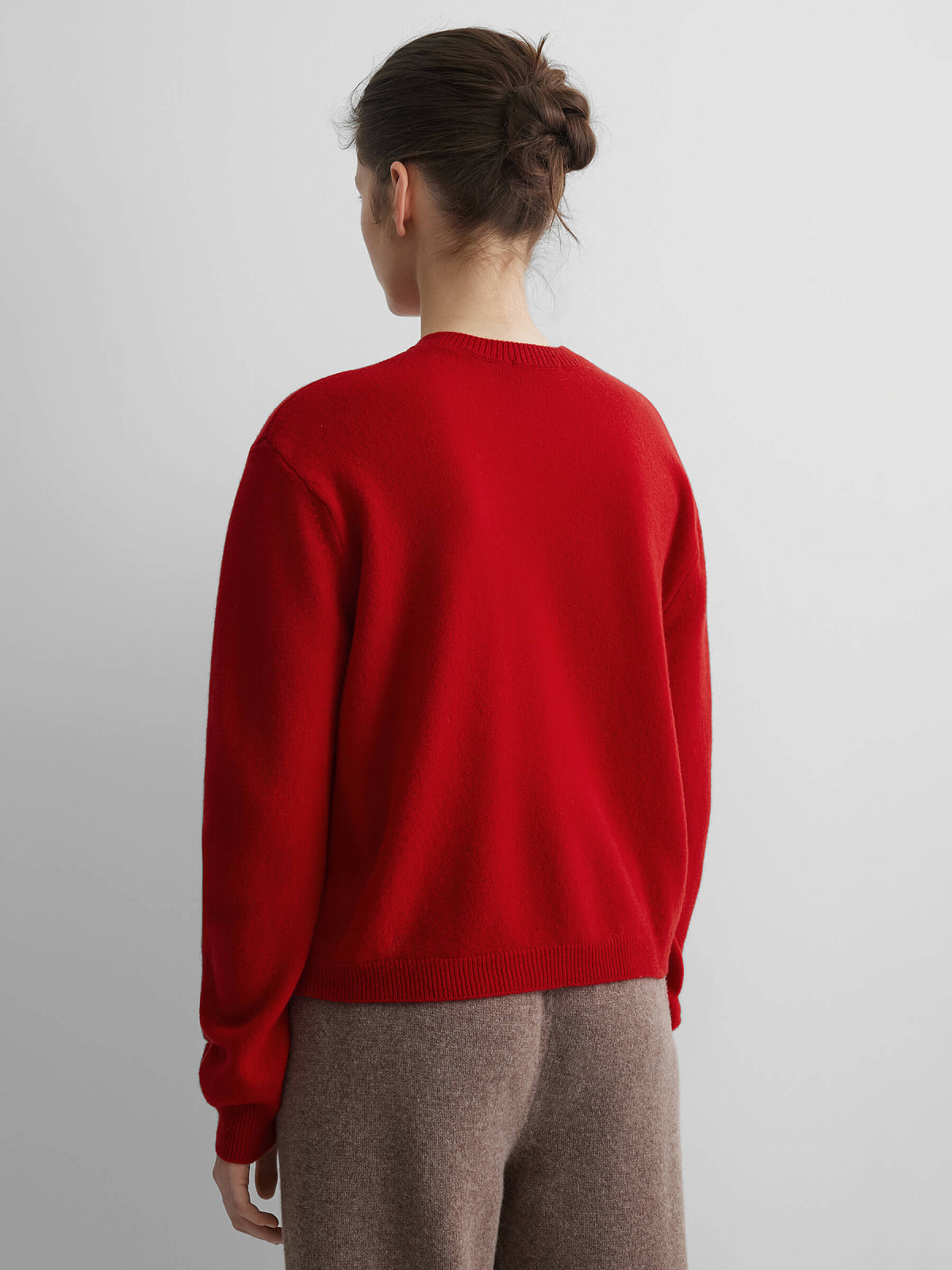 Кардиган на пуговицах из 100% мериноса, красный