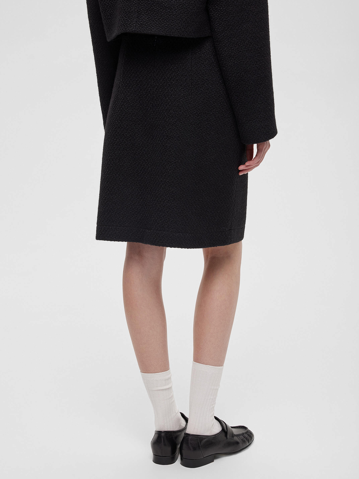 Юбка мини из шерсти 0201, черный