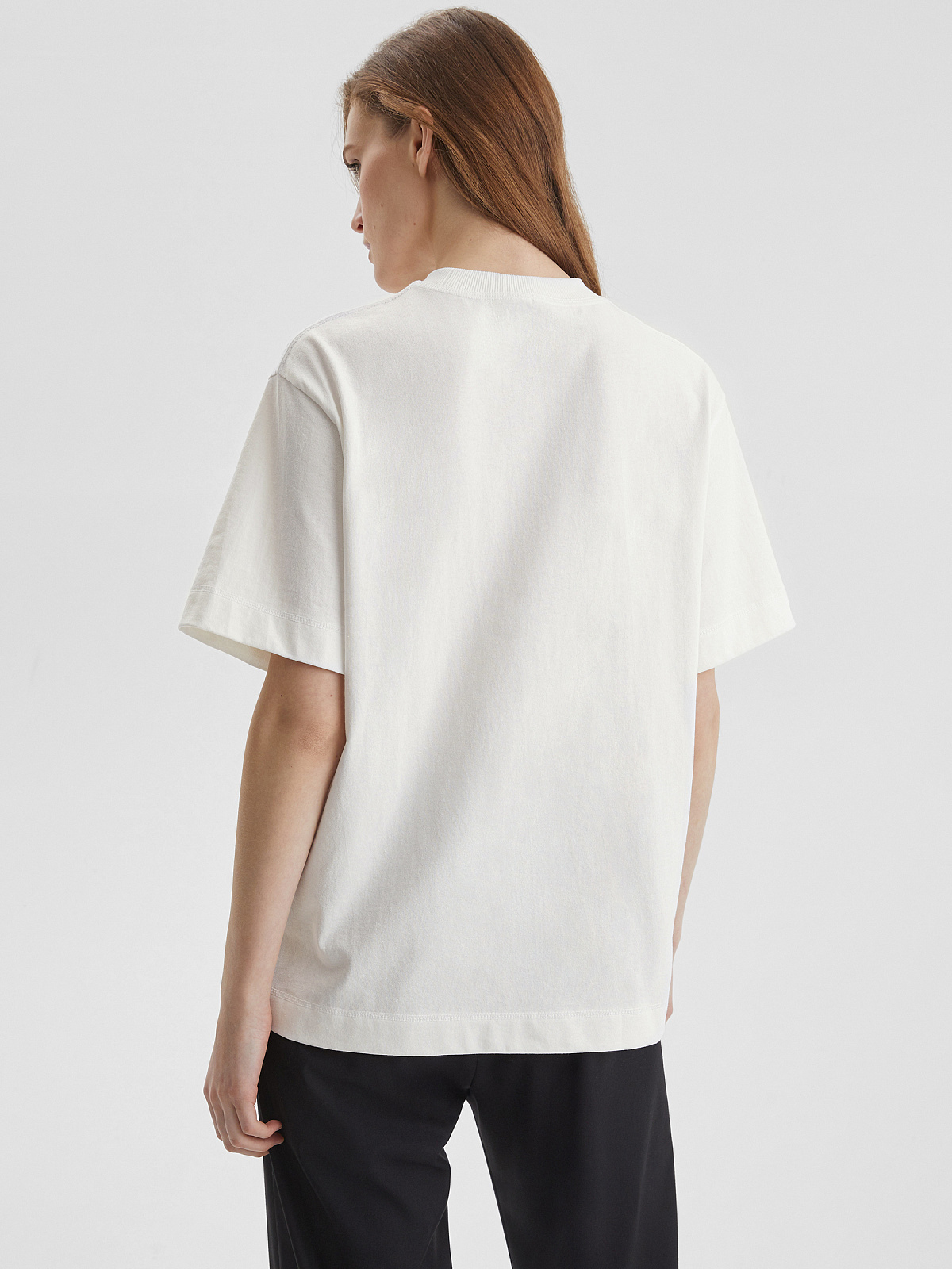 Футболка оверсайз из плотного хлопка, молочный