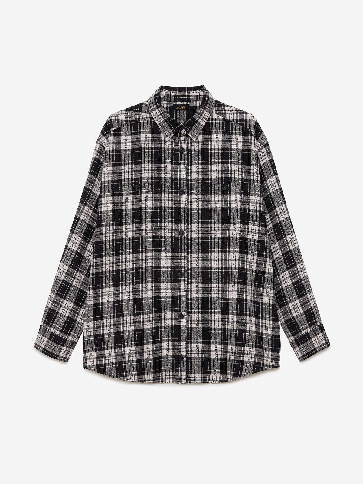 Рубашка фланелевая оверсайз 0121, черный