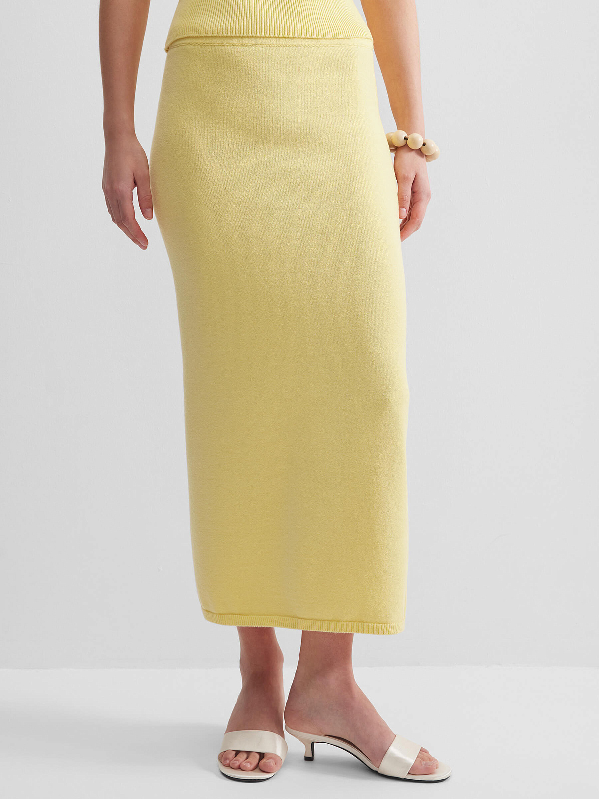 Юбка макси из вискозы, желтый