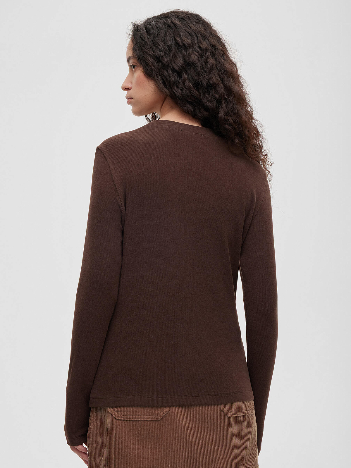 Лонгслив 0148, коричневый