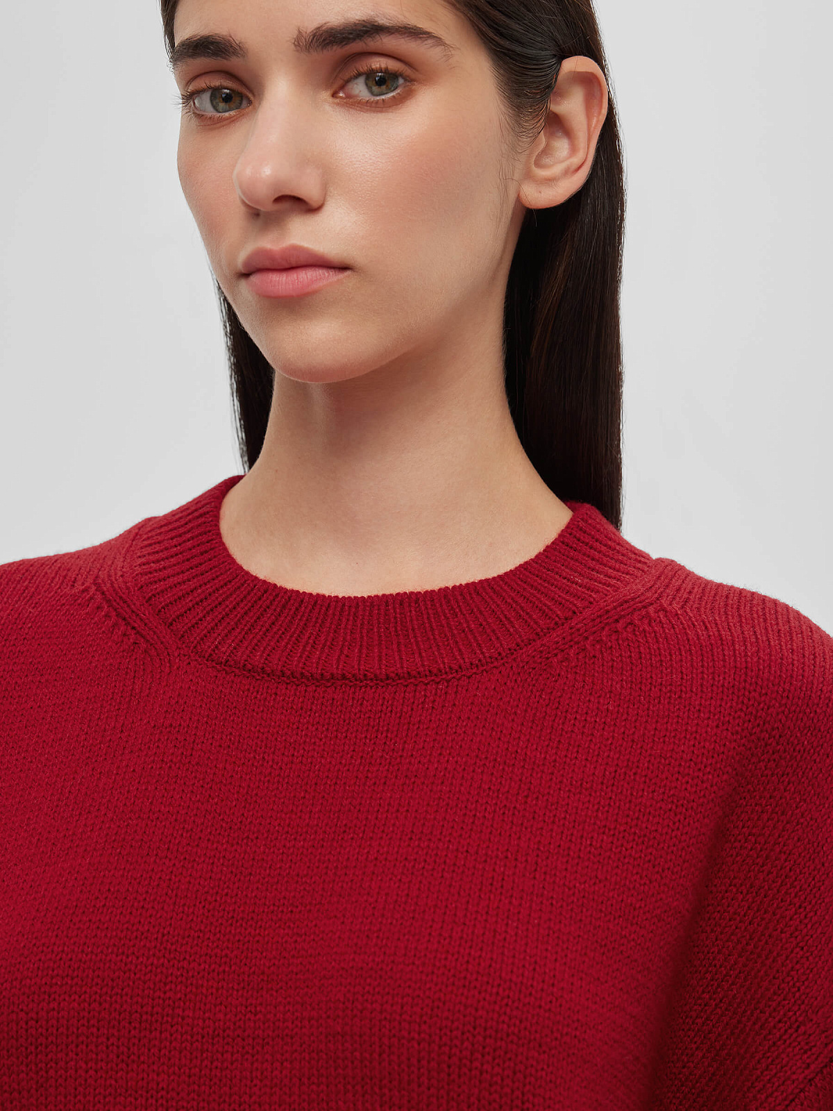 Джемпер свободного кроя, бордовый