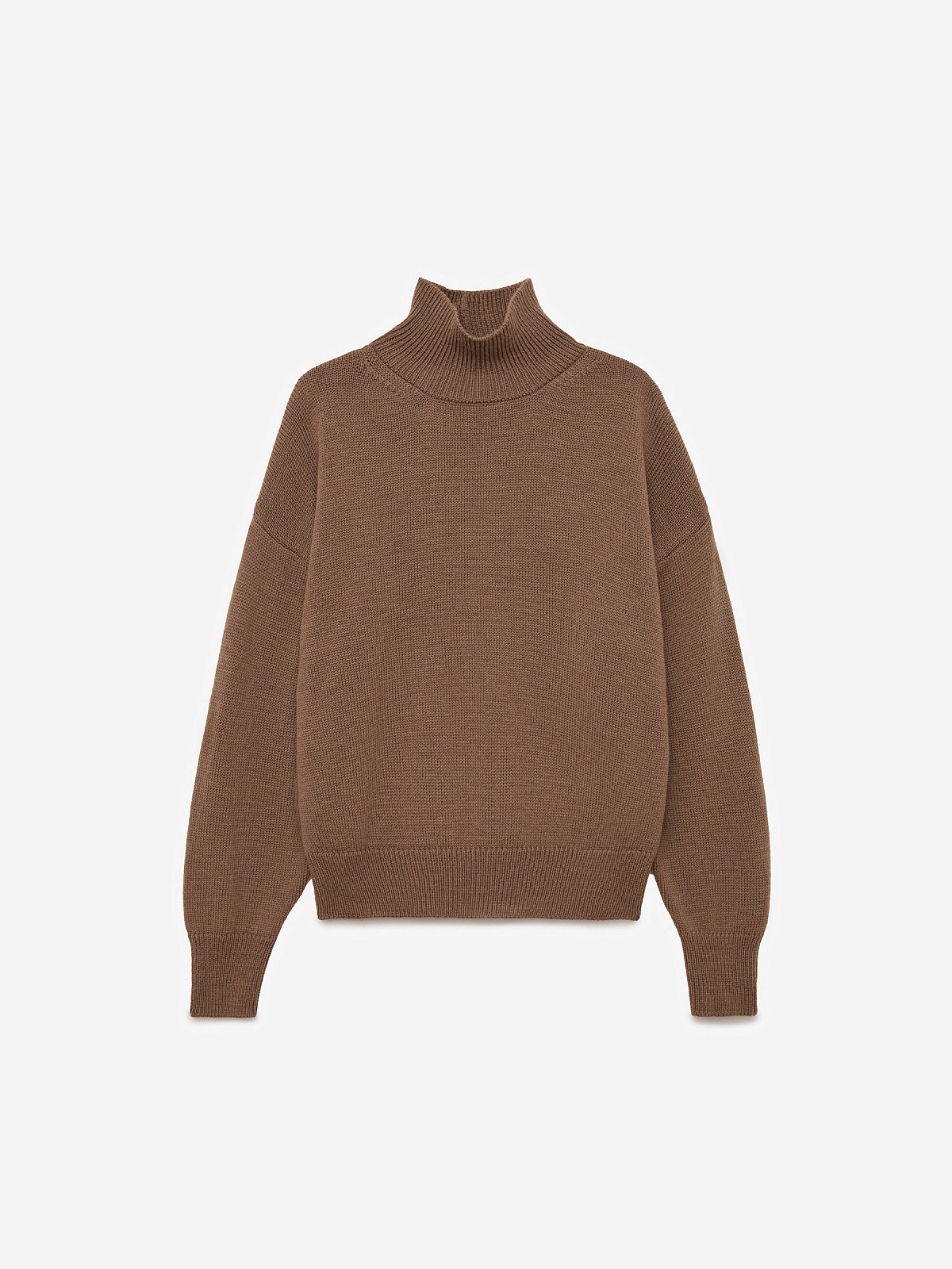Свитер свободного кроя, кофейный