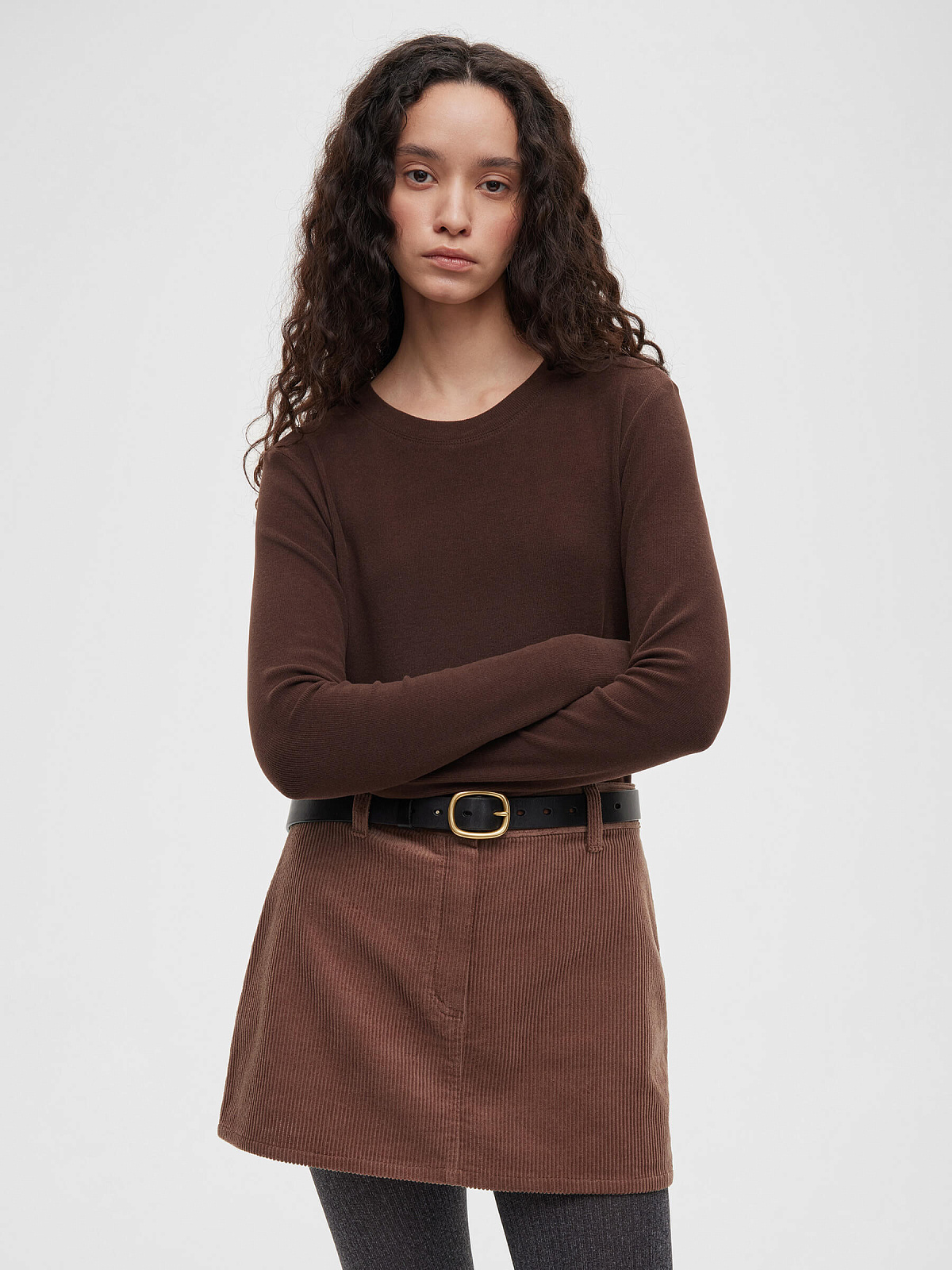 Лонгслив 0148, коричневый