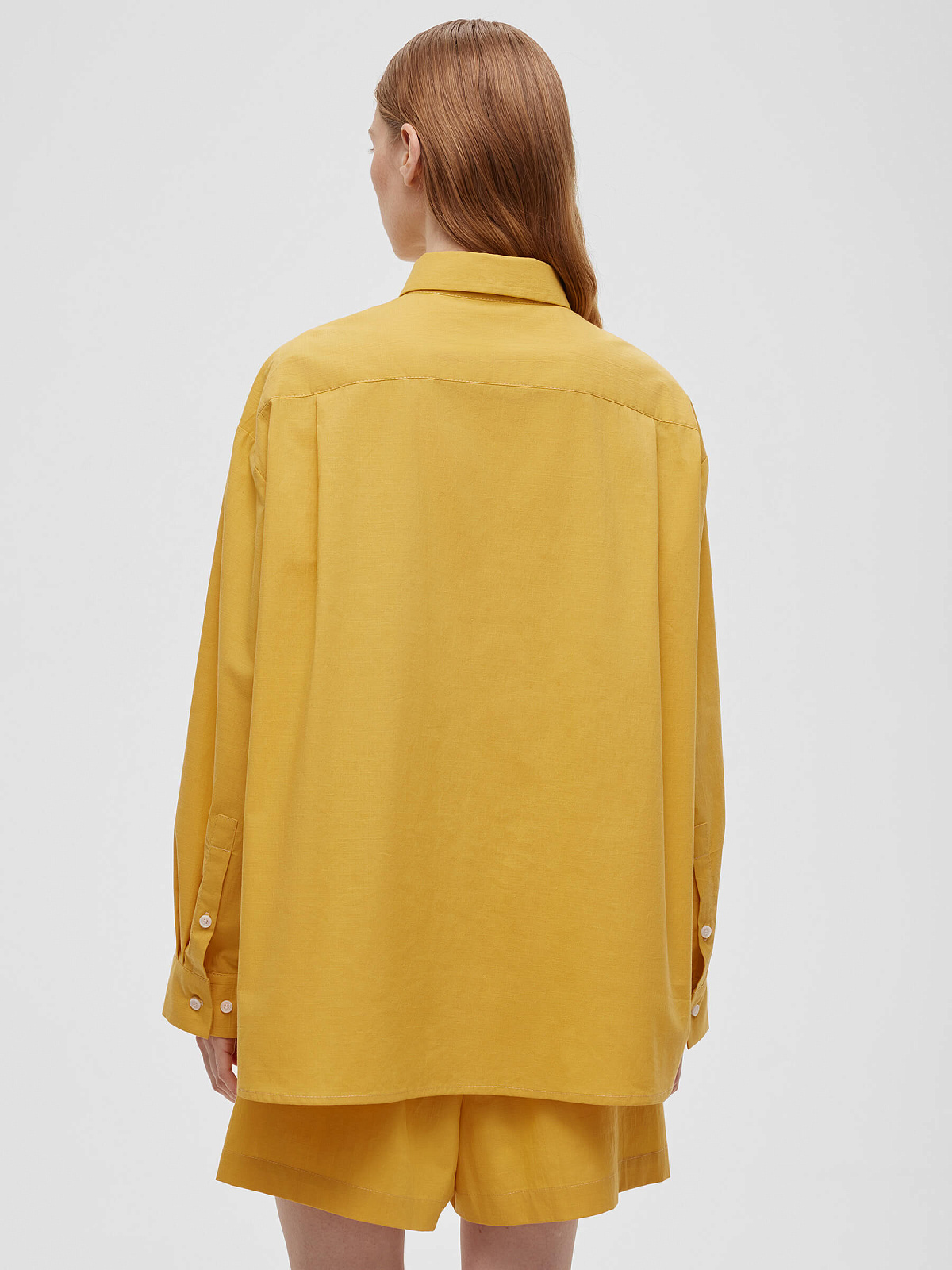 Рубашка свободного кроя из хлопка 0128, оранжевый