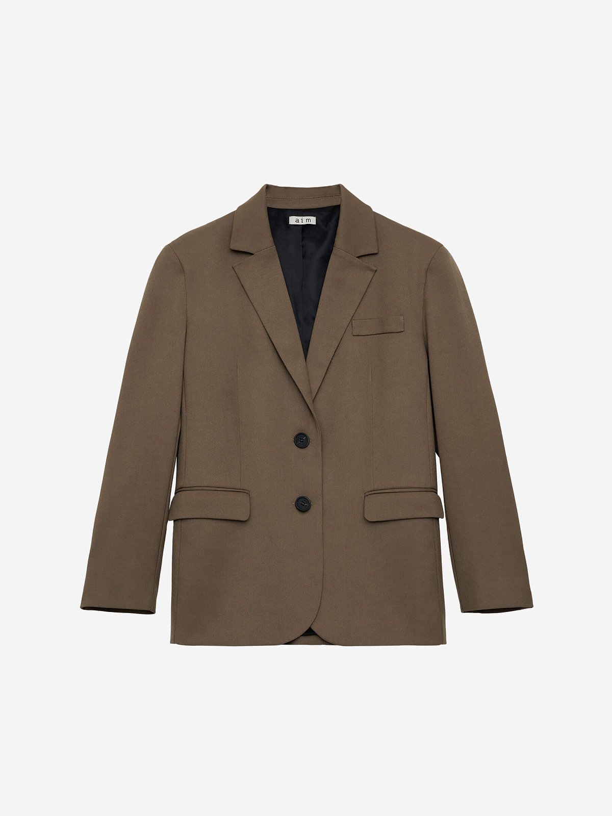 Жакет свободного кроя однобортный, кофейный