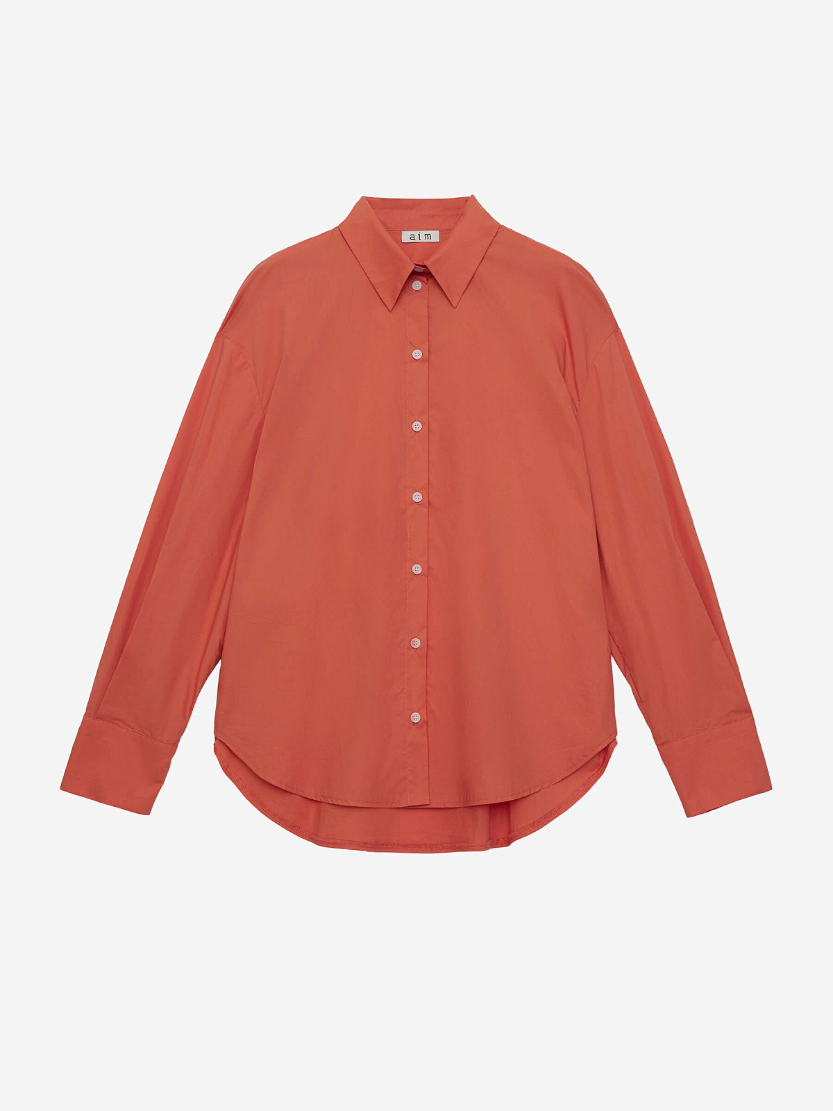 Рубашка свободного кроя с защипами, красный