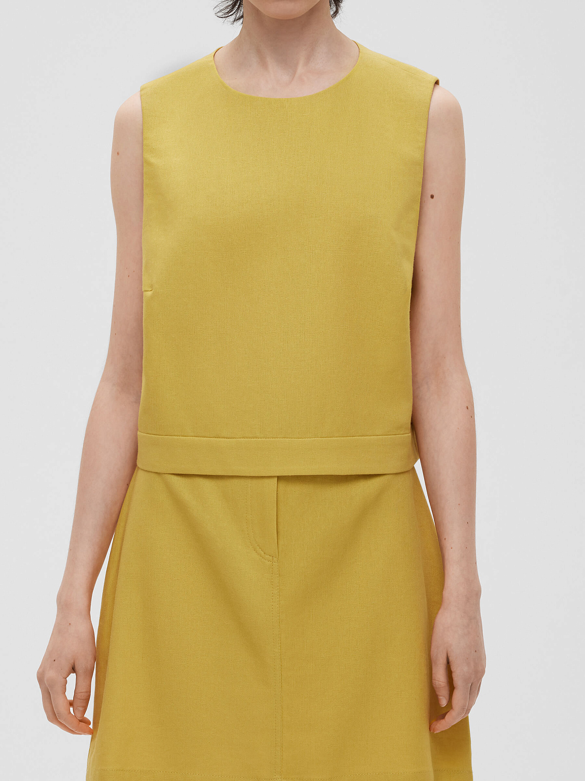 Топ из льняной ткани 0190, желтый