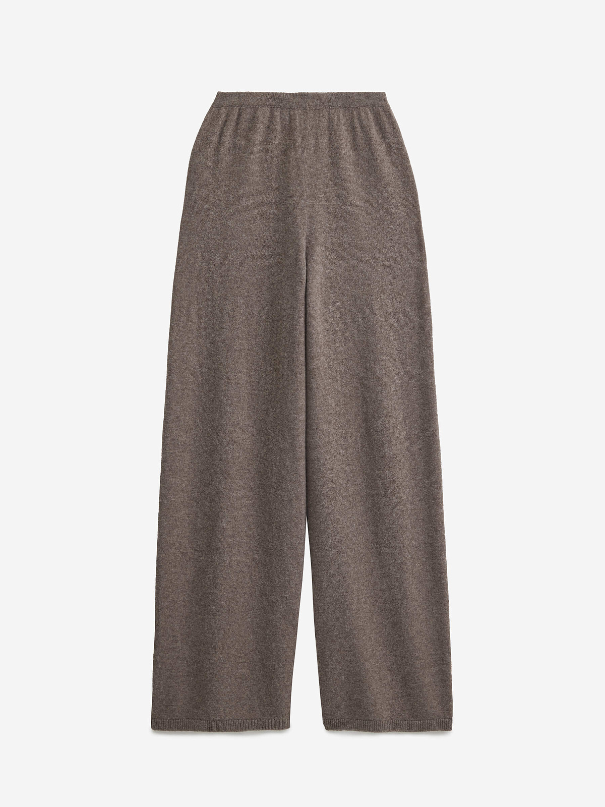 Брюки вязаные из 100% мериноса, коричневый меланж