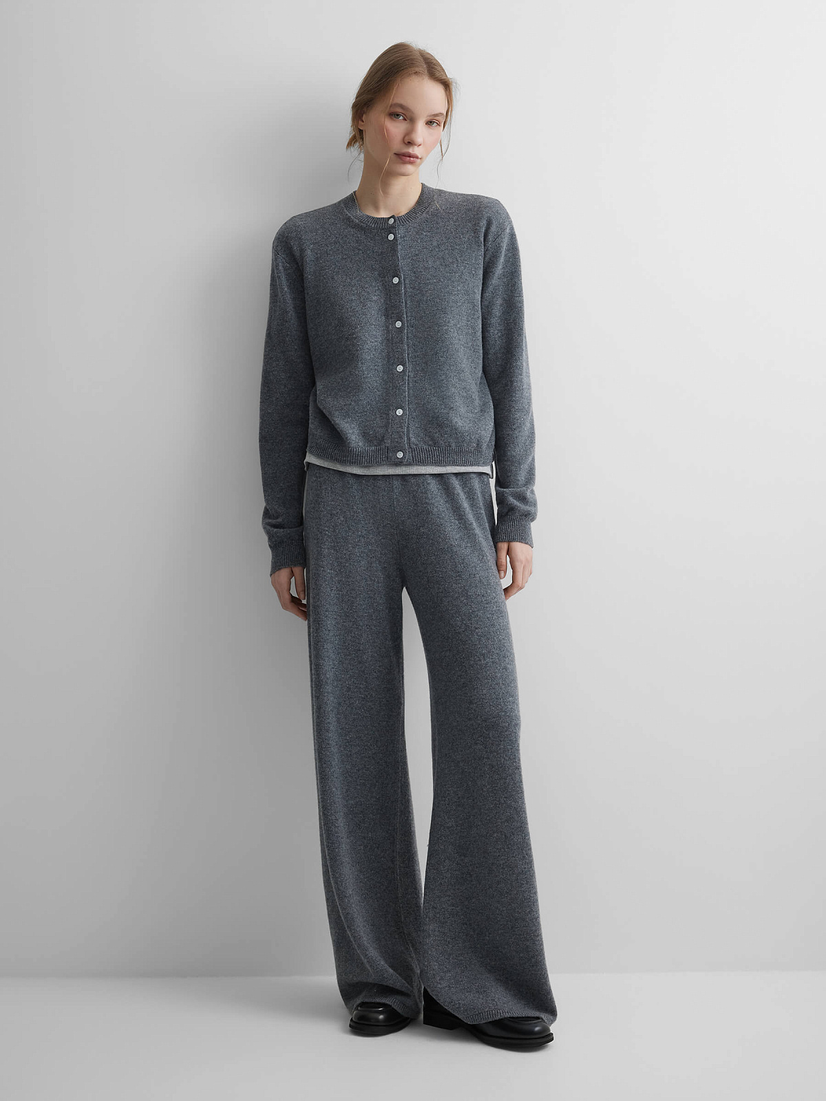Кардиган на пуговицах из 100% мериноса, серый