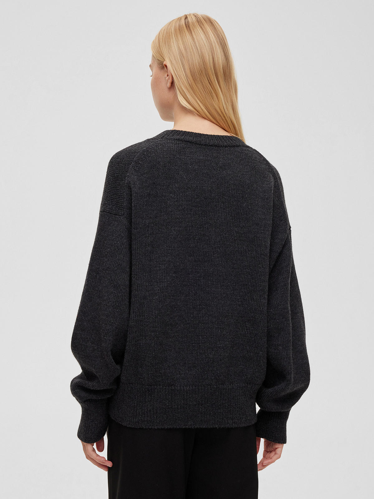 Джемпер свободного кроя, антрацит