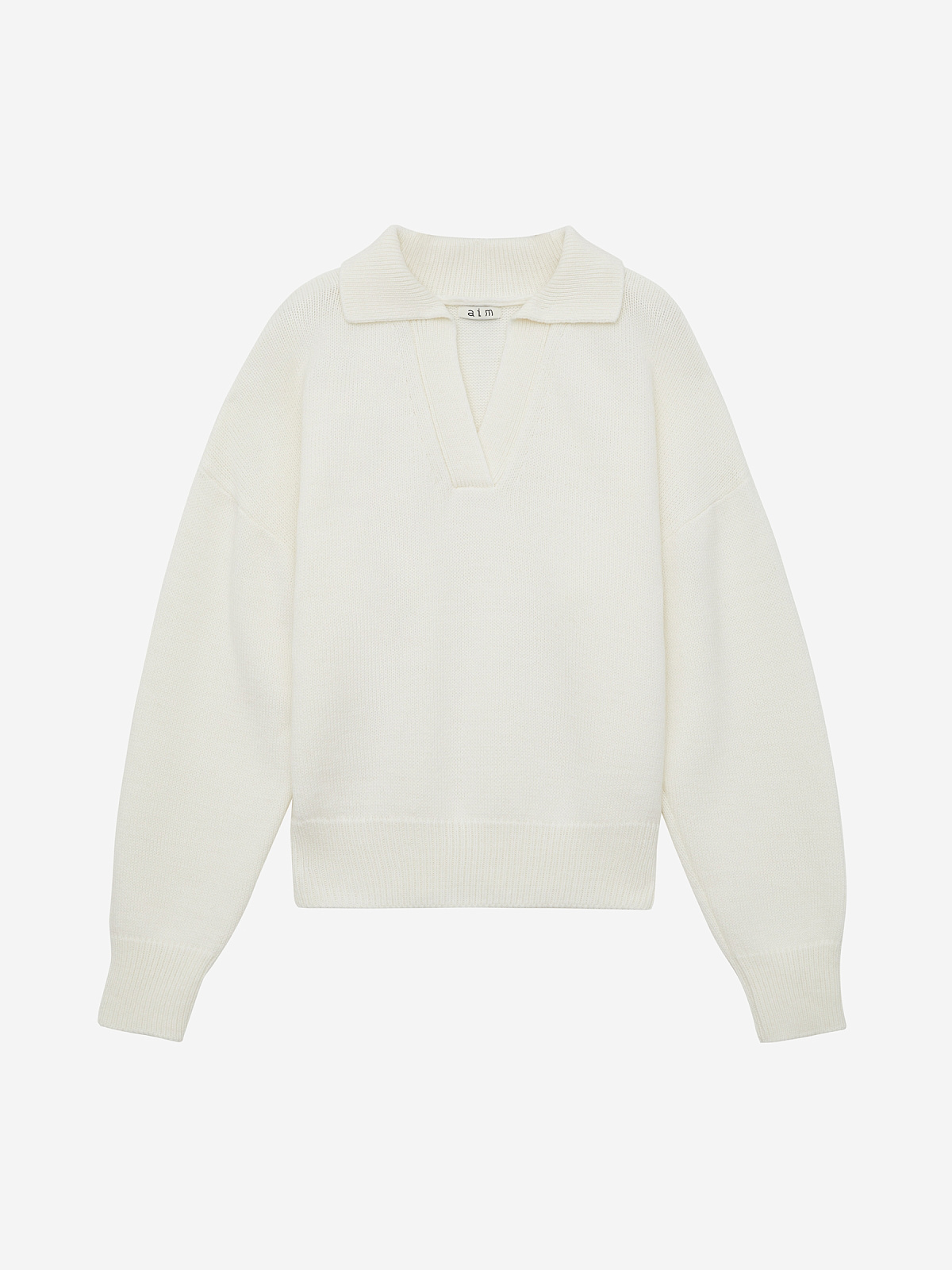 Джемпер-поло свободного кроя, белый