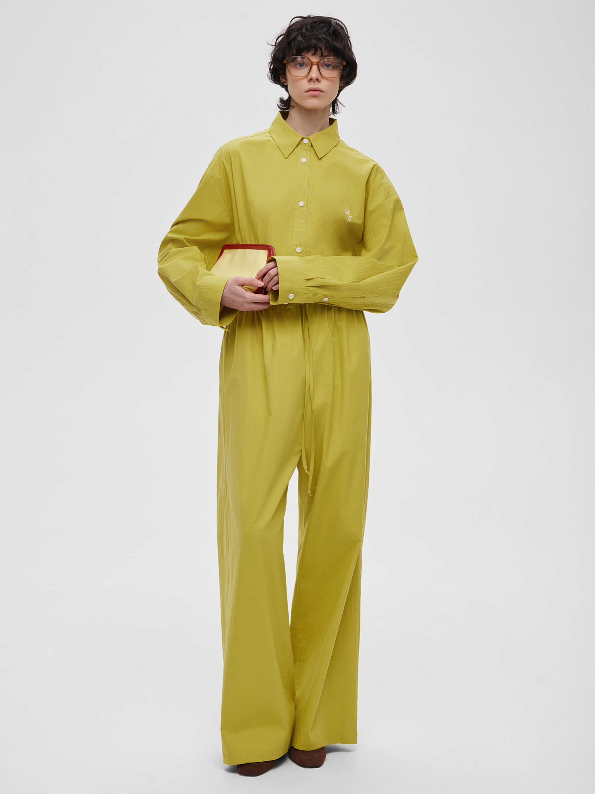 Брюки из хлопка 0199, оливковый