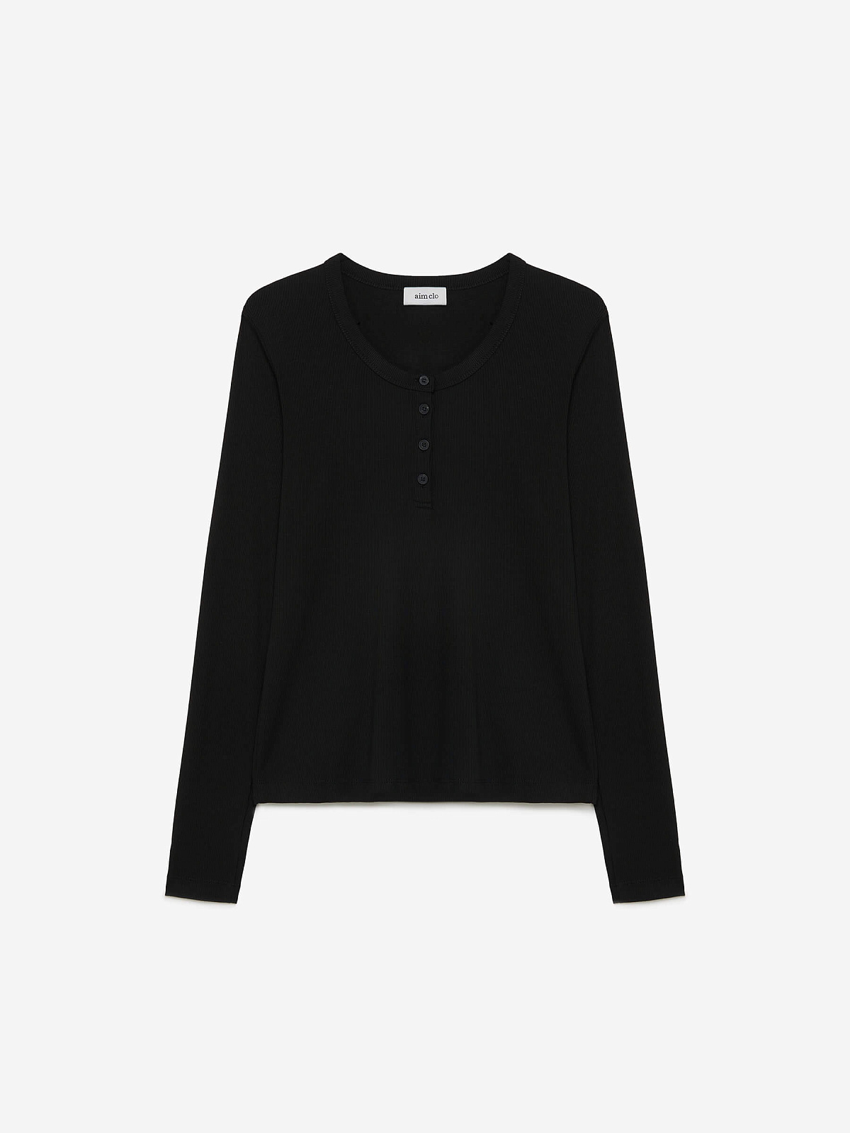 Лонгслив из трикотажа на пуговицах 0155, черный
