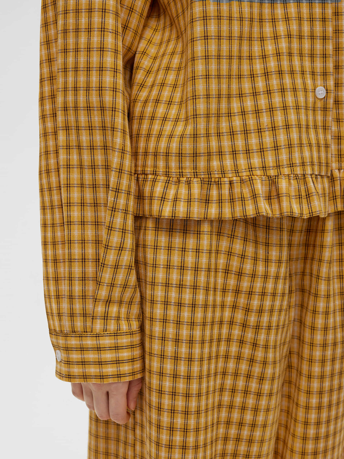 Рубашка укороченная из хлопка 0183, желтый