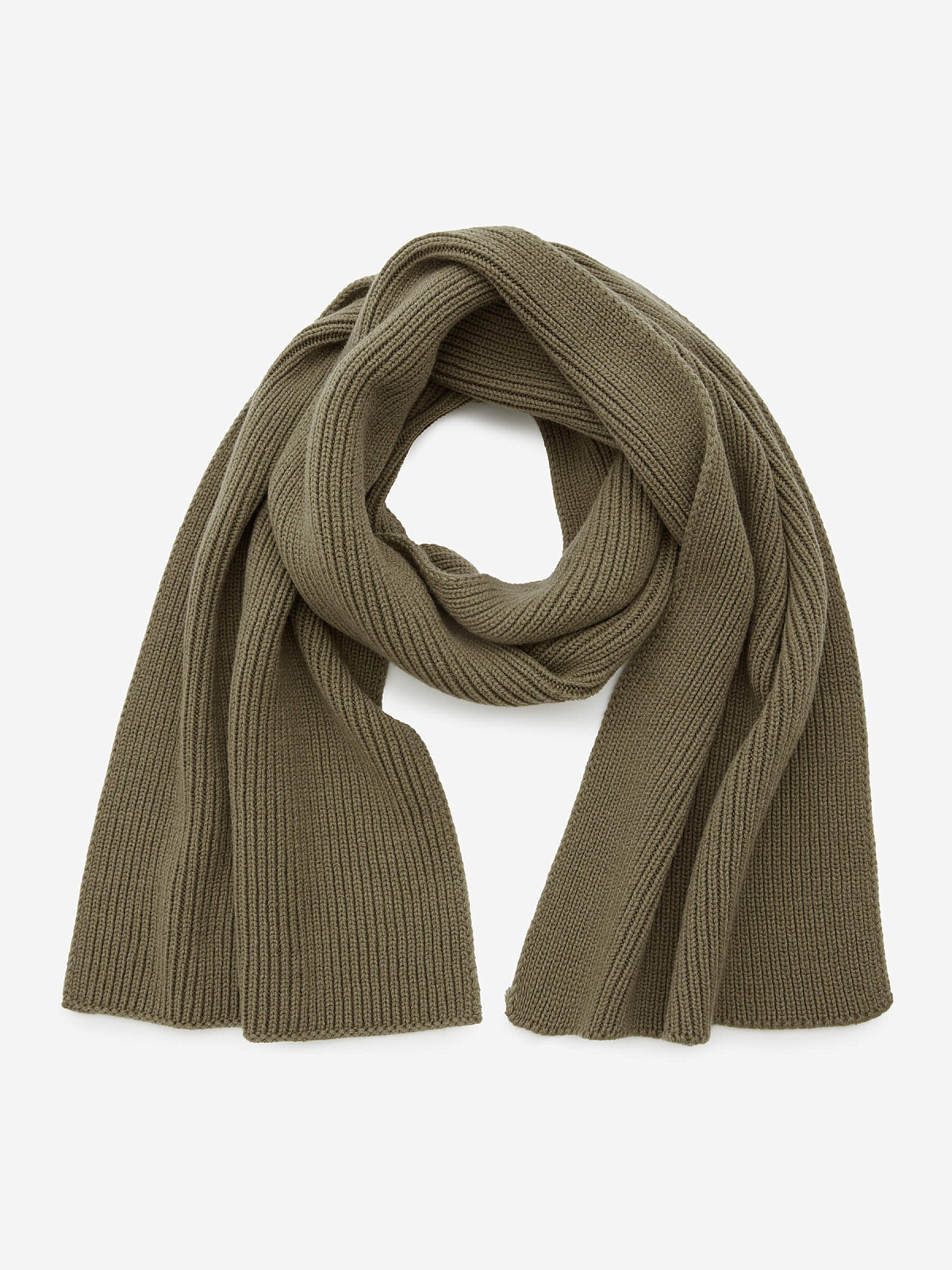 Шарф крупной вязки, светлый хаки