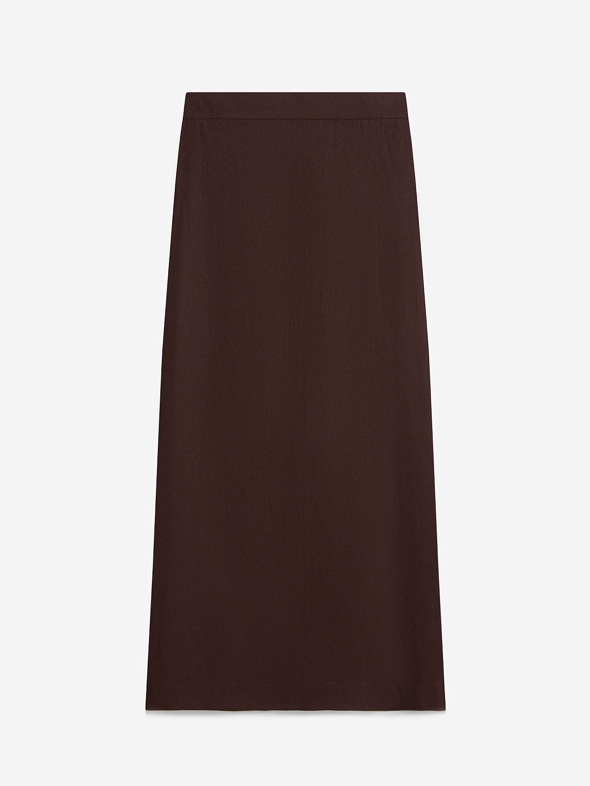 Юбка макси из льна 0189, коричневый