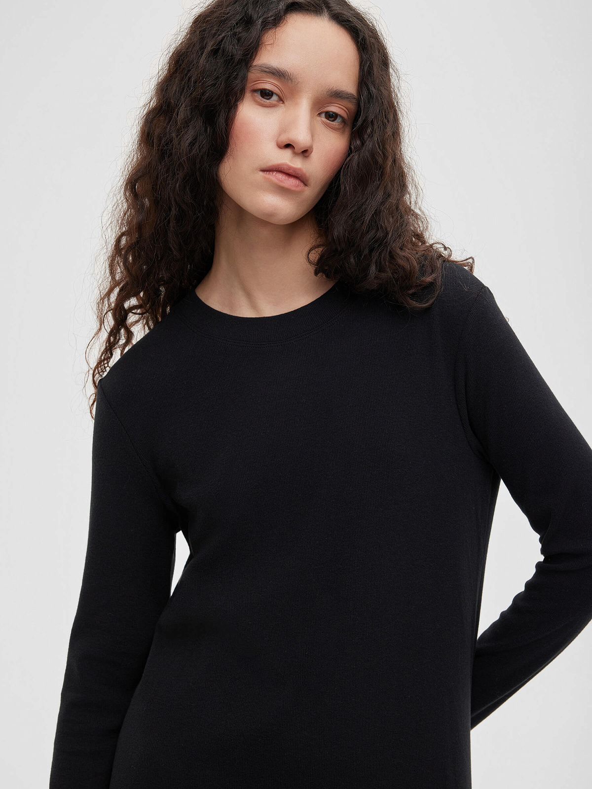 Платье макси из трикотажа 0149, черный