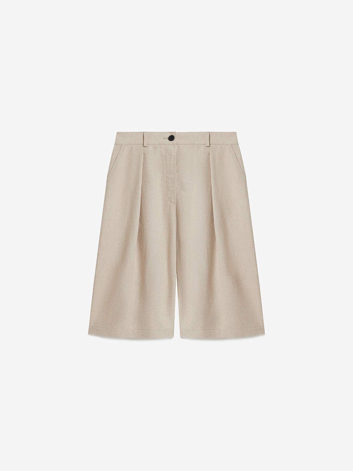 Шорты-бермуды из льна 0196, бежевый