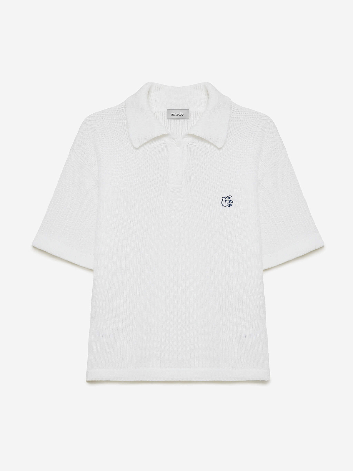 Поло с коротким рукавом из хлопка с вышивкой, белый