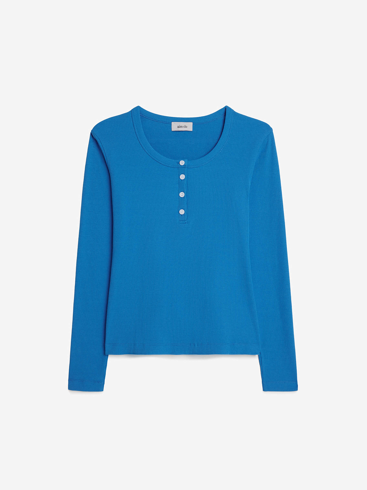 Лонгслив из трикотажа на пуговицах 0155, синий
