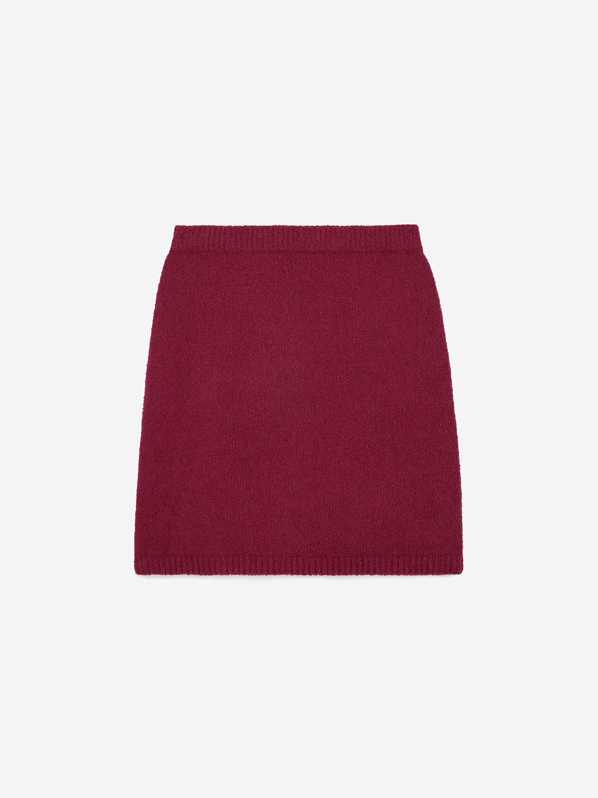 Юбка-мини из хлопка букле, бордовый