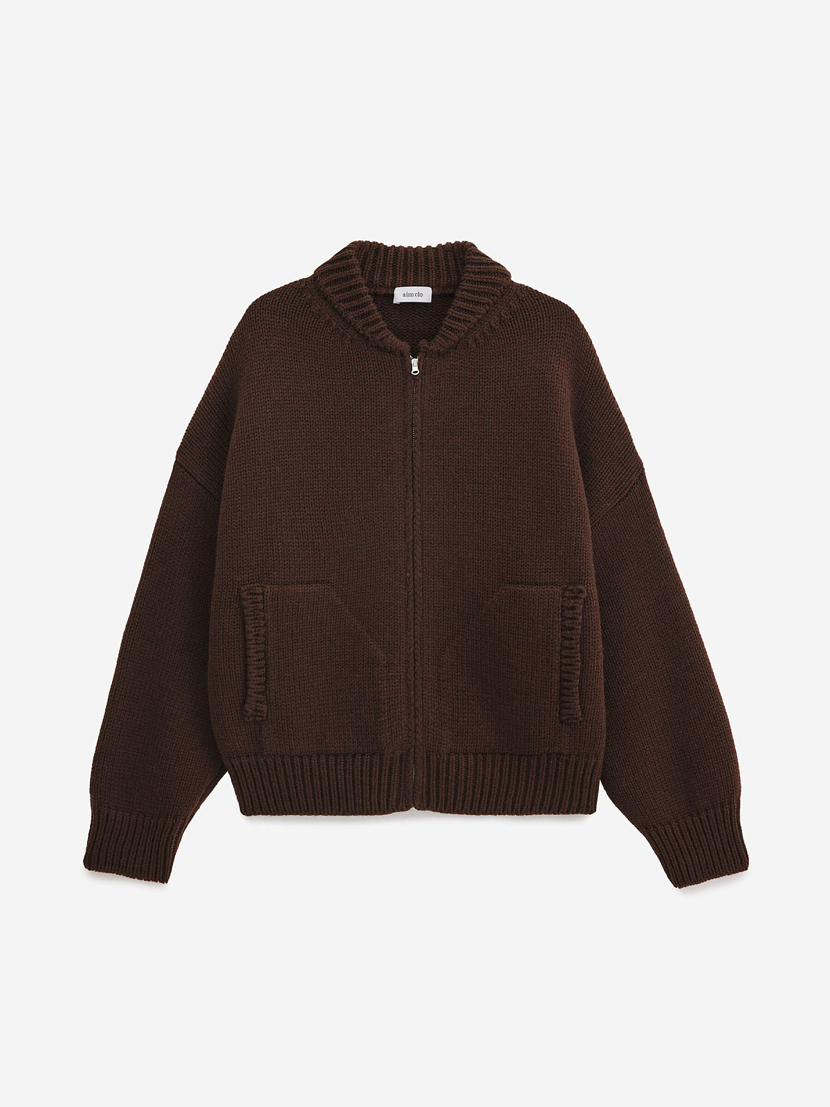 Вязаный бомбер, коричневый