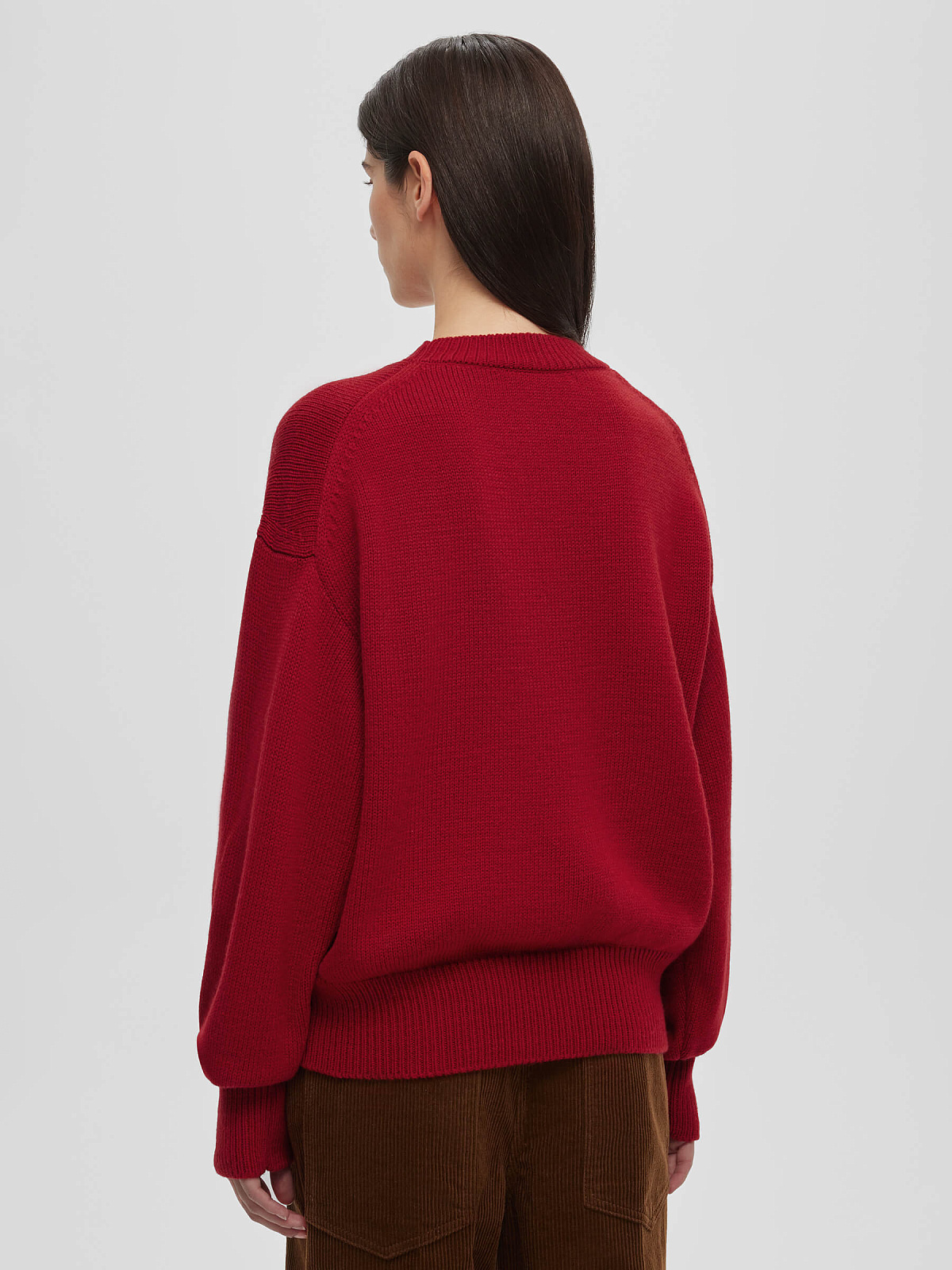 Джемпер свободного кроя, бордовый