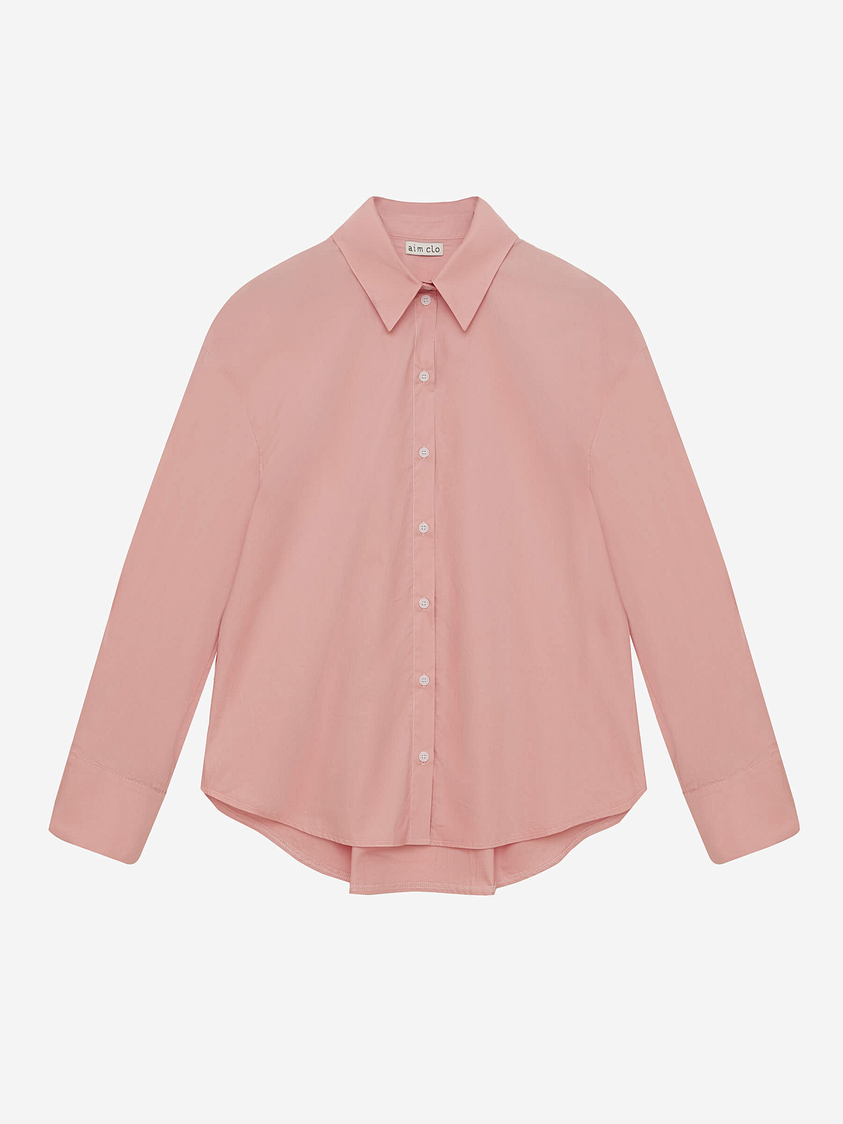 Рубашка свободного кроя с защипами, розовый