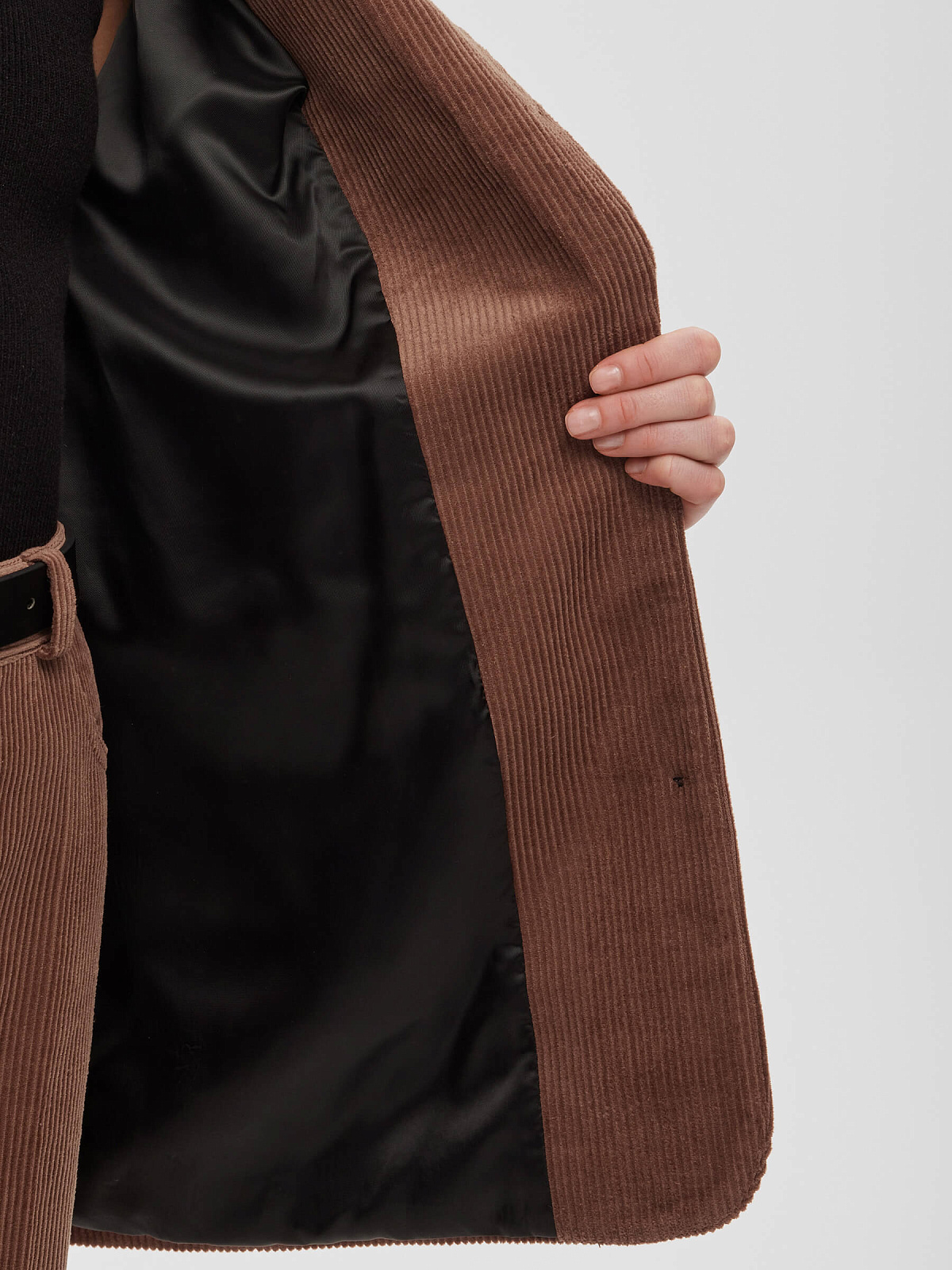 Жакет однобортный из вельвета 0211, песочный