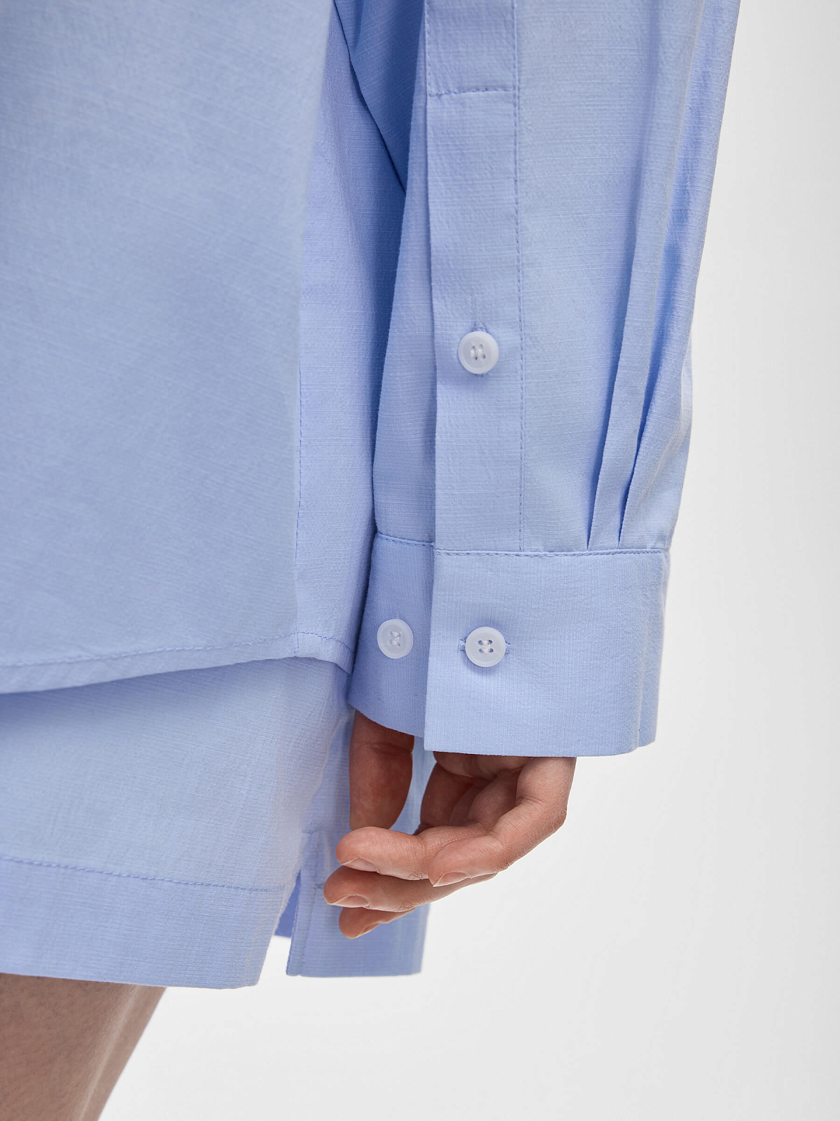 Рубашка свободного кроя из хлопка 0128, голубой