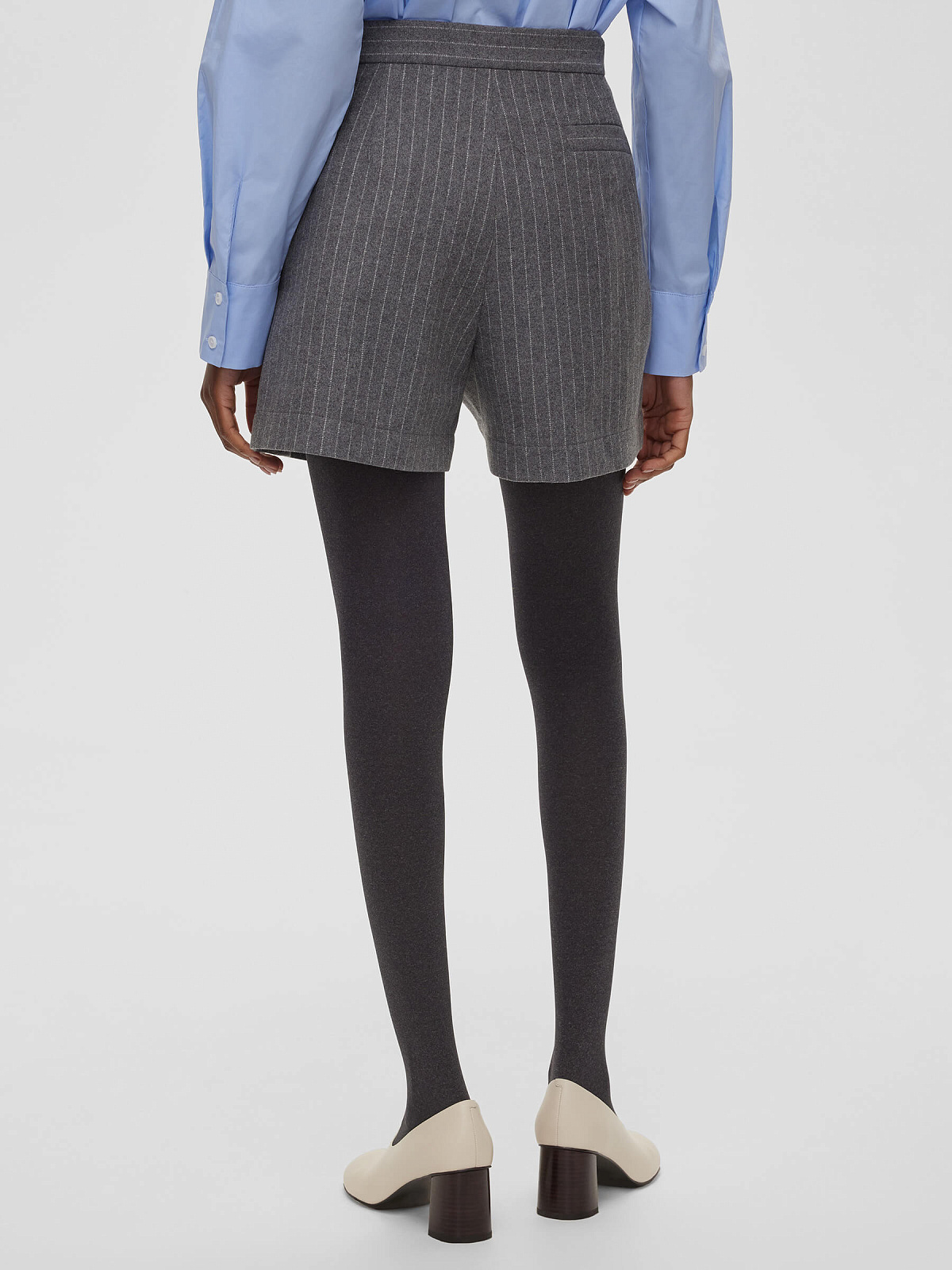 Шорты-мини в полоску 0136, серый