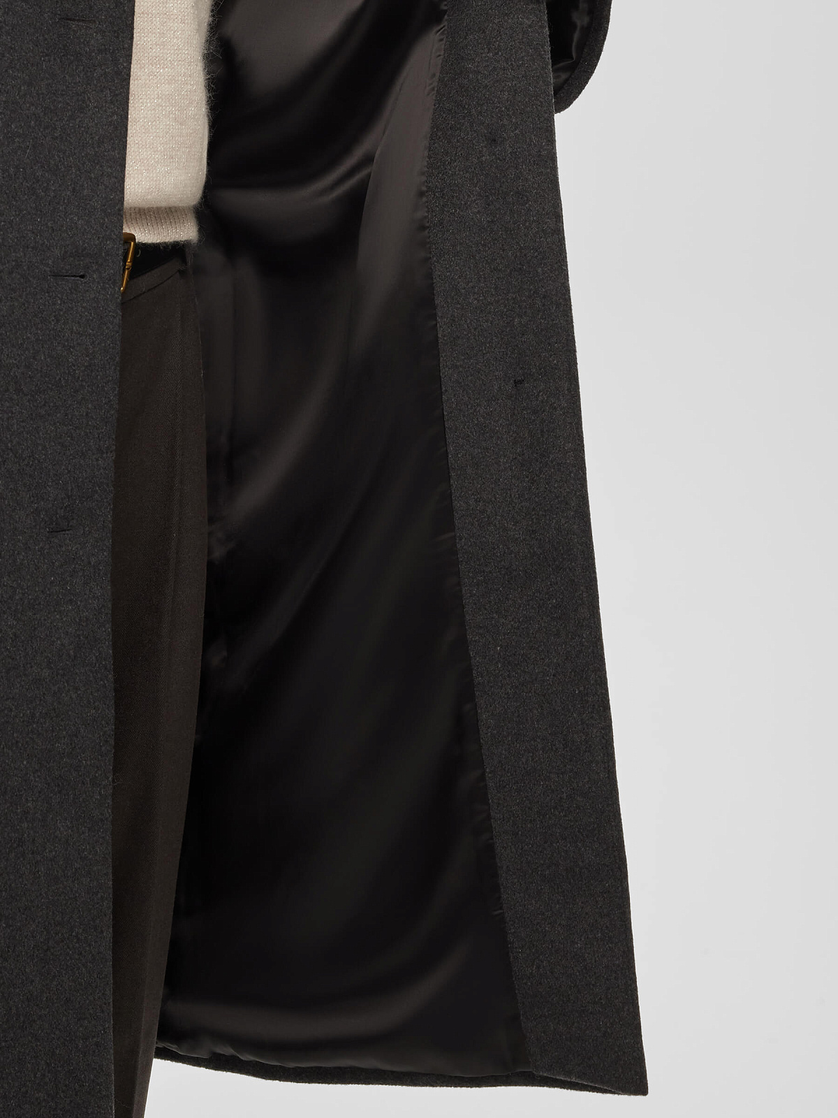 Пальто оверсайз однобортное, тёмно-серый