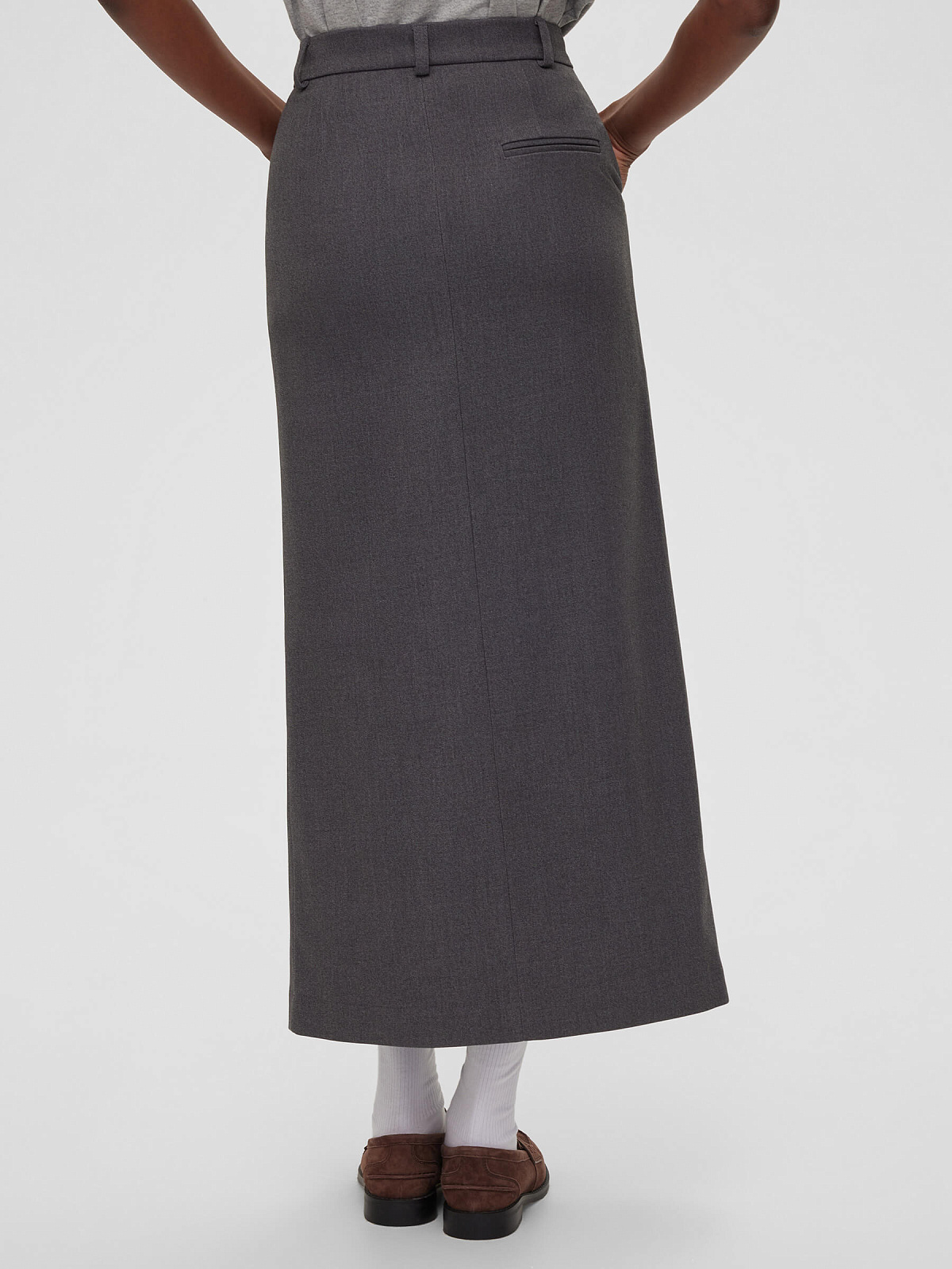 Юбка макси со стрелками, серый