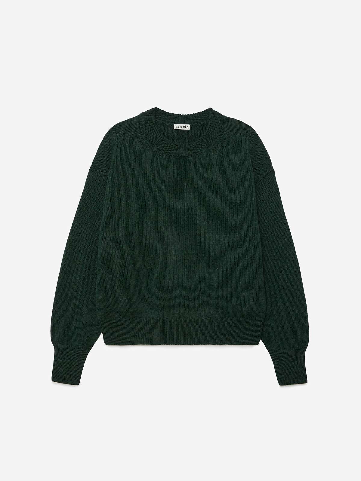 Джемпер свободного кроя, темно-зеленый