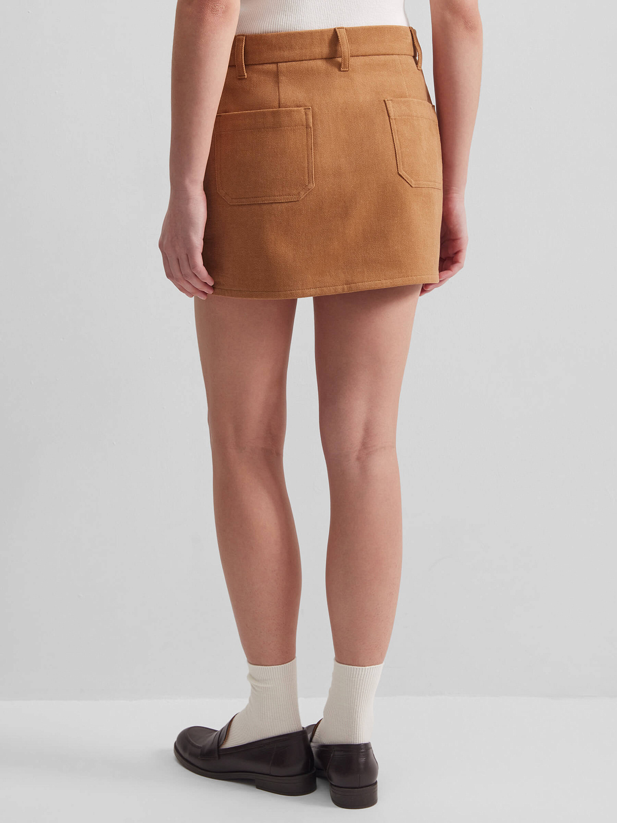 Юбка мини из денима 0218, терракотовый