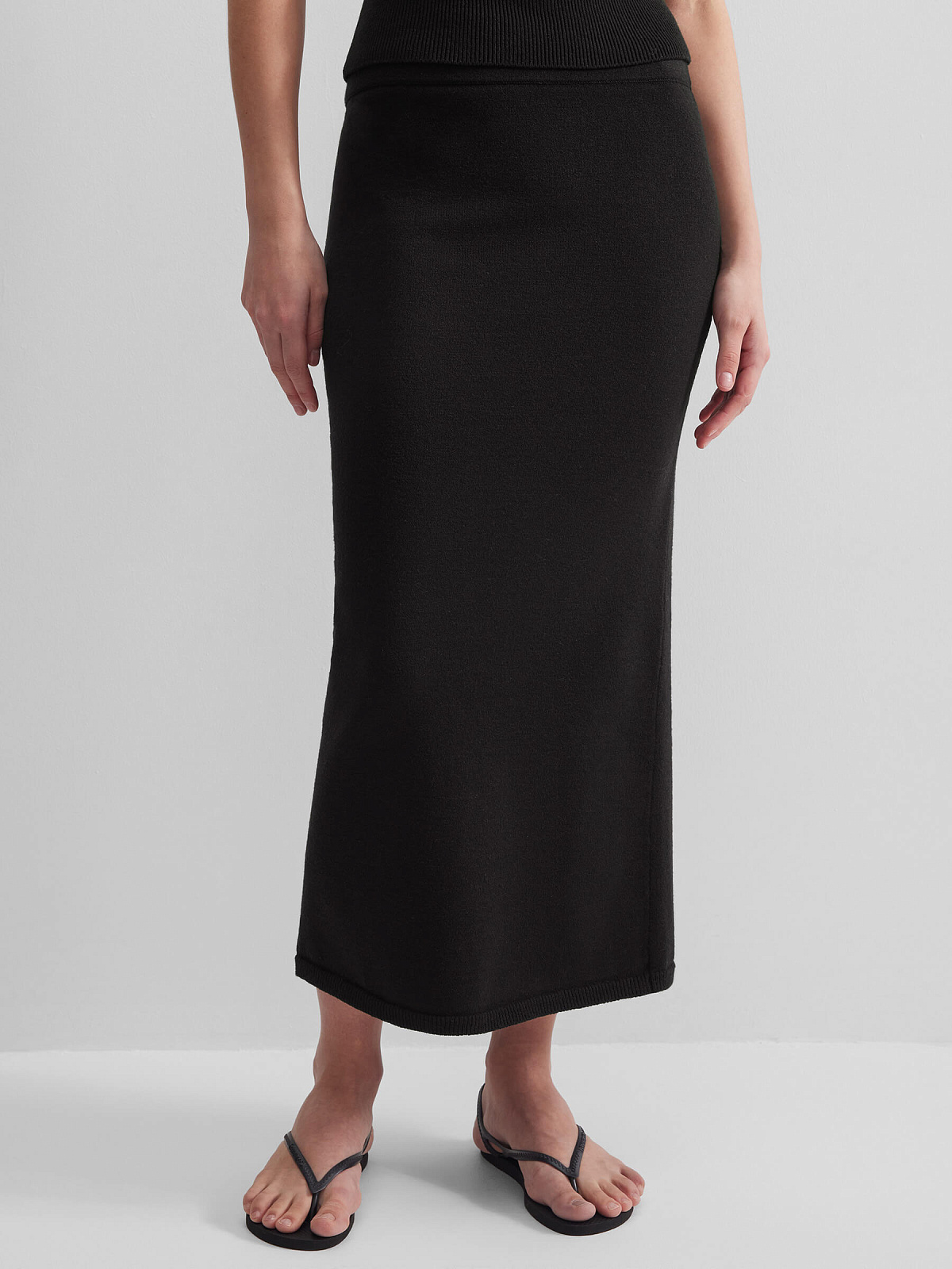 Юбка макси из вискозы, черный