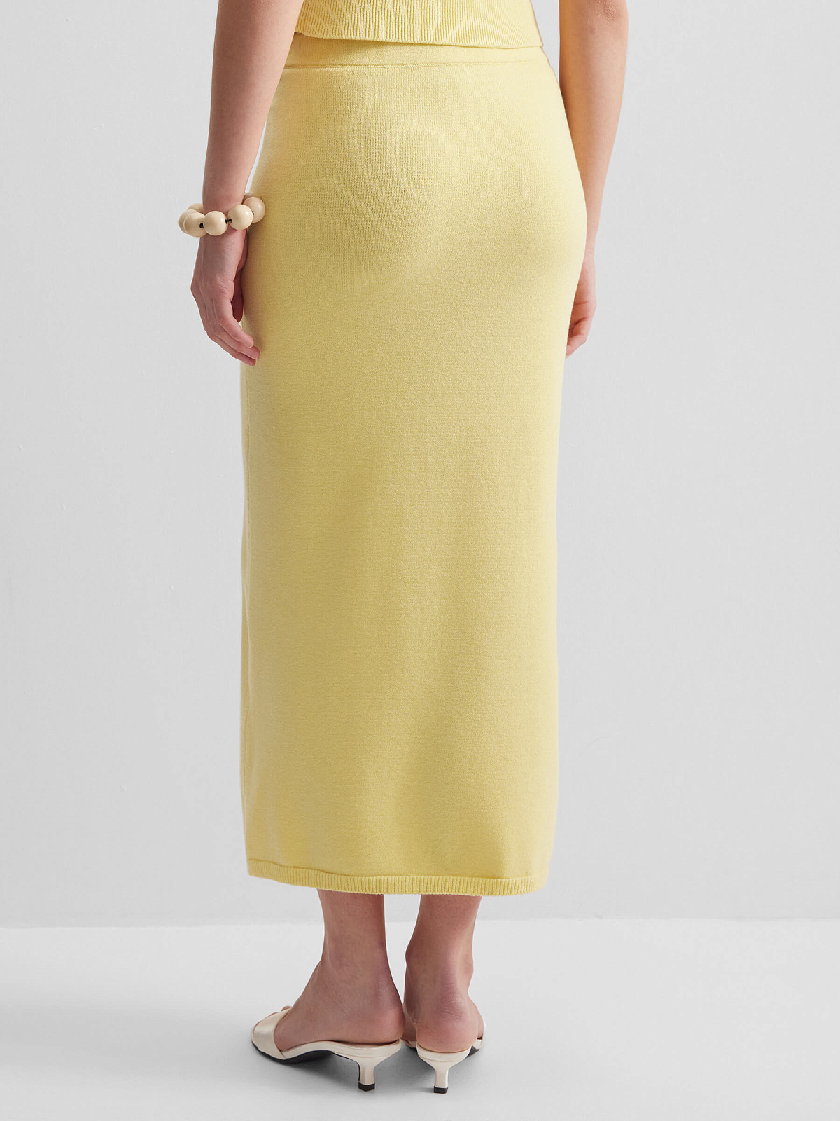 Юбка макси из вискозы, желтый