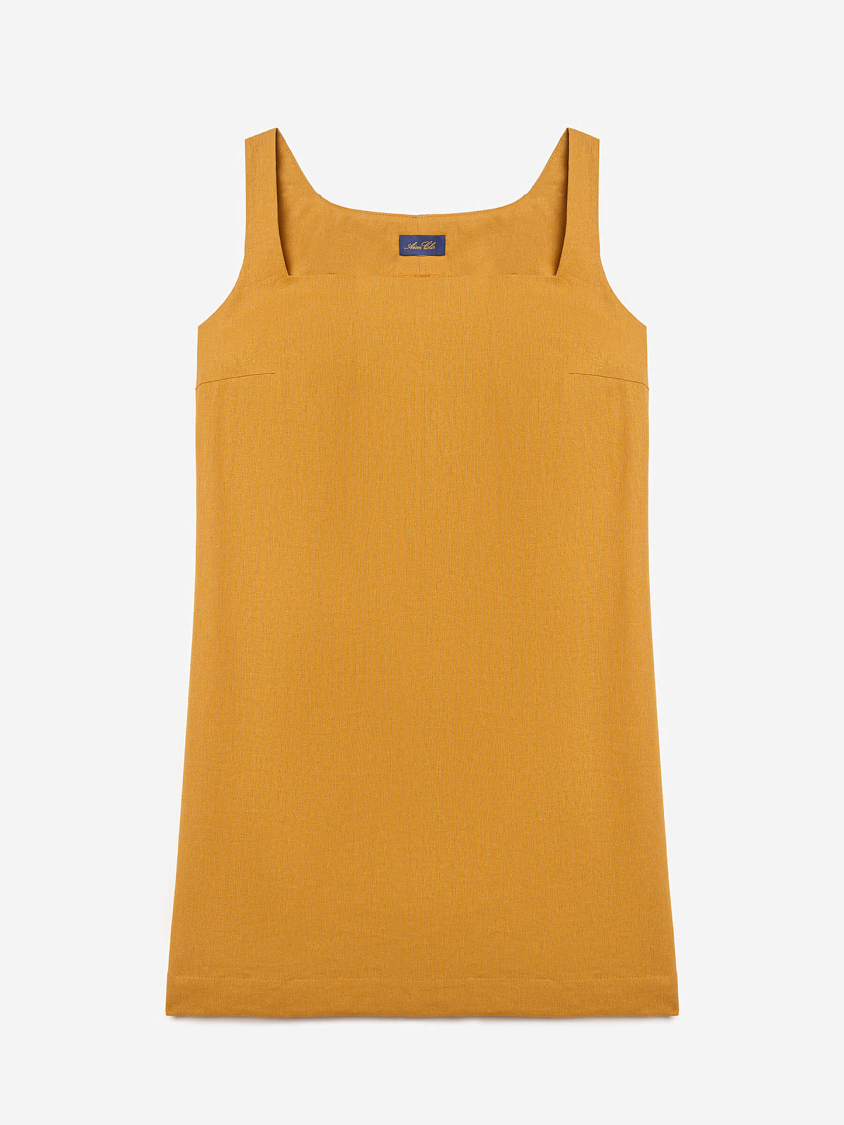 Платье мини из льняной ткани 0191, оранжевый